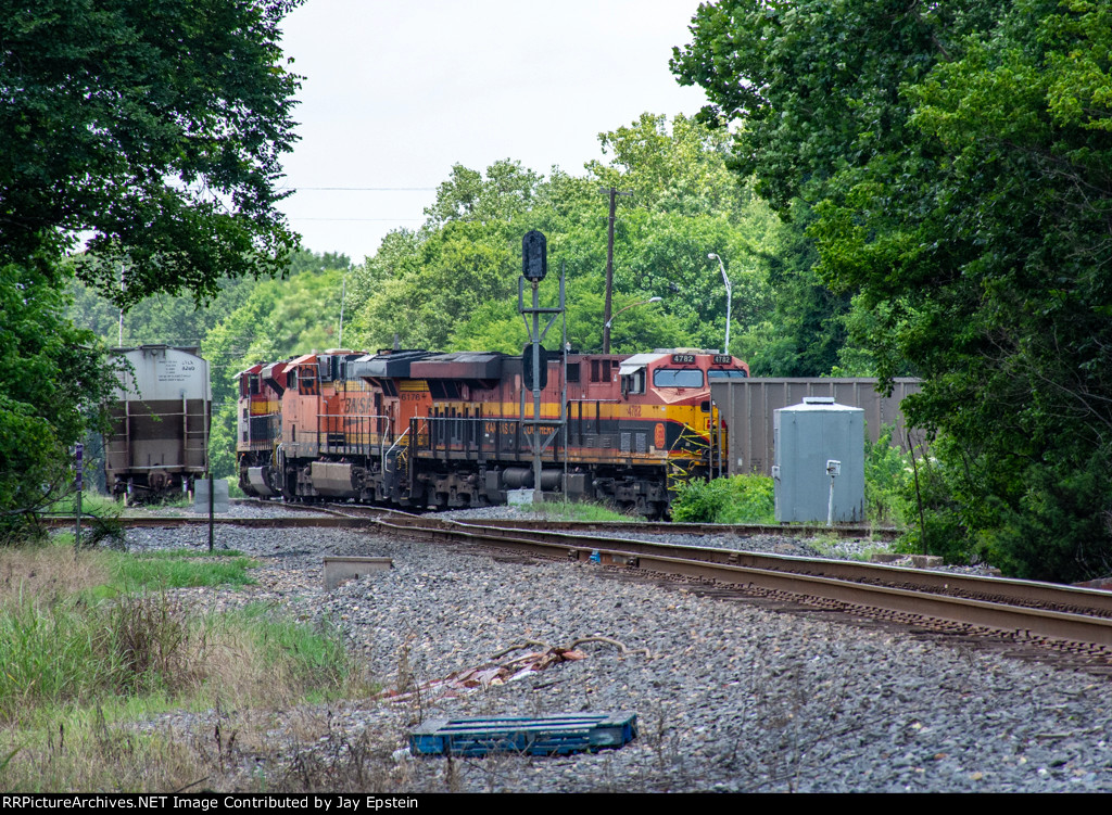 A coal train comes off the UP and onto the CPKC